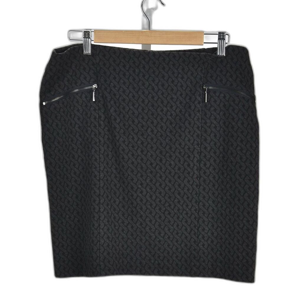 Alfani Knit Geometric Pattern Skirt Size 16P